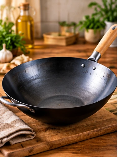 Illustrative photograph of carbon steel wok