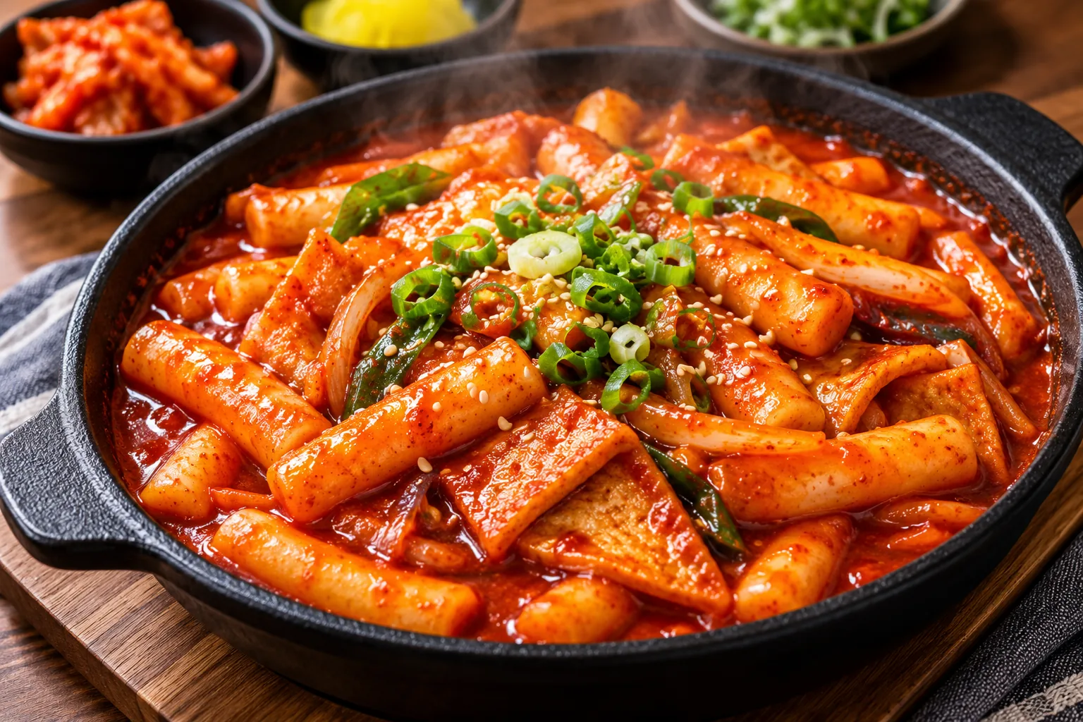 Tteokbokki Korean spicy rice cakes in gochujang sauce