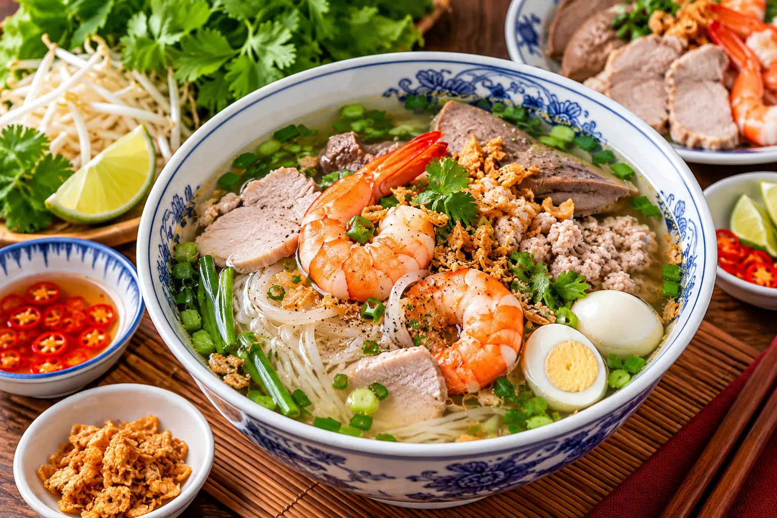 Hủ Tiếu Nam Vang pork and shrimp noodle soup